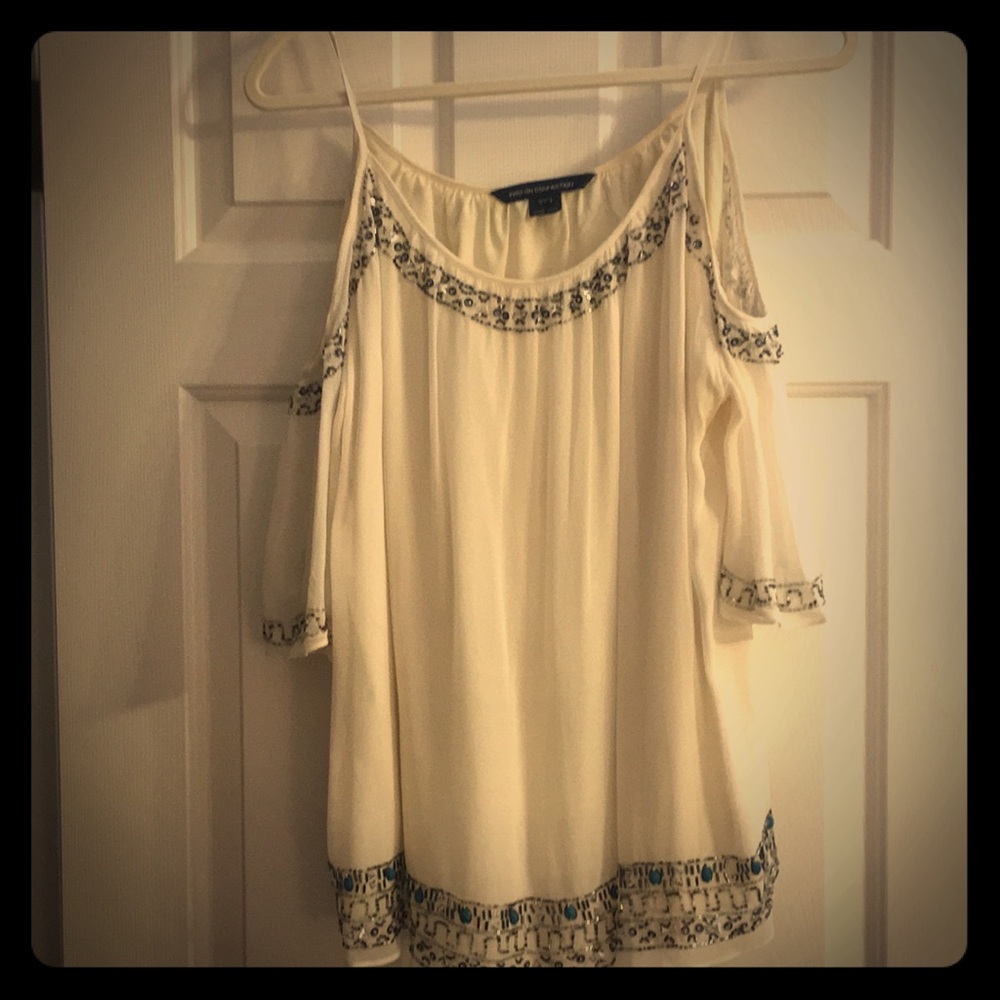 Beaded Cold shoulder Blouse